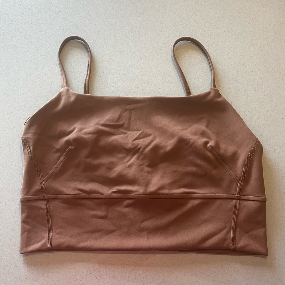 Lululemon Wunder Train Cropped Strappy Tank Top in Java size 8